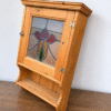 Vintage Japanese Wooden Kimono Stand Vintage Pine Leaded Glass Cabinet