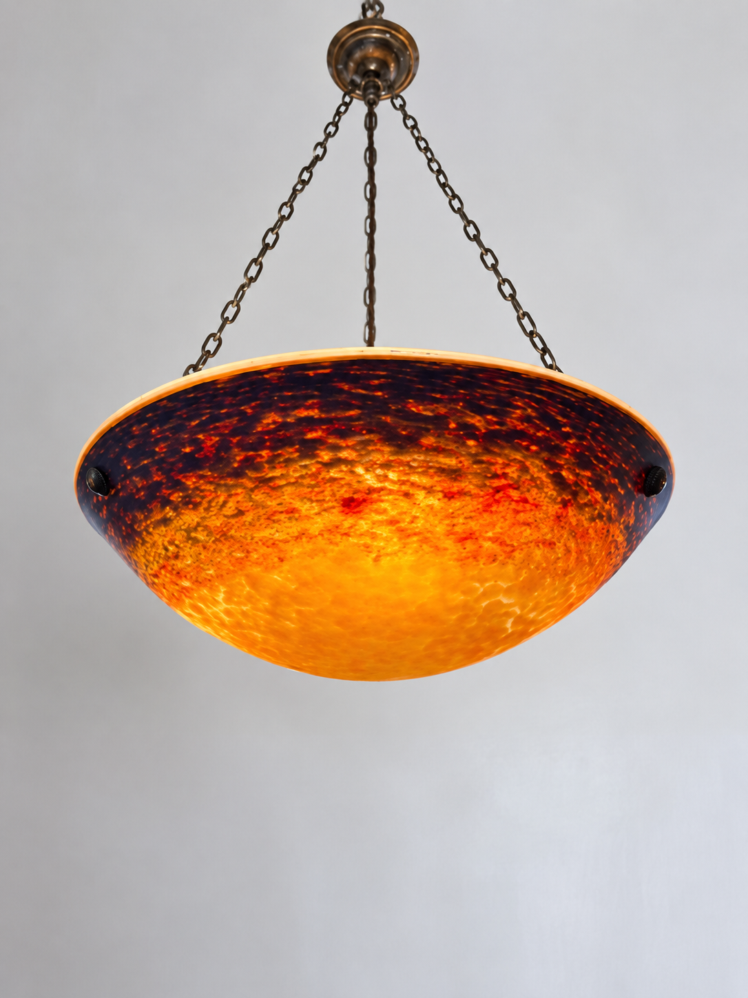 Art Deco Muller Freres Glass Chandelier Art Deco Muller Freres Glass Chandelier