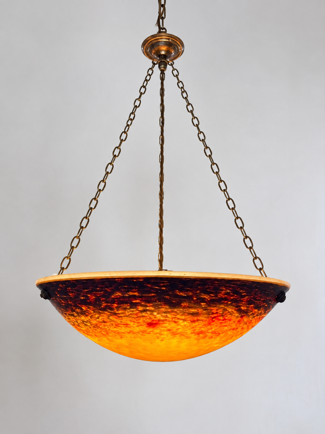 Art Deco Muller Freres Glass Chandelier Art Deco Muller Freres Glass Chandelier