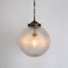 Antique Style Ribbed Glass Globe Pendant