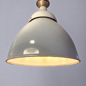 1950s Grey Enamel Factory Pendant