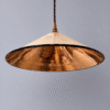 Vintage White Enamel + Copper Pendant