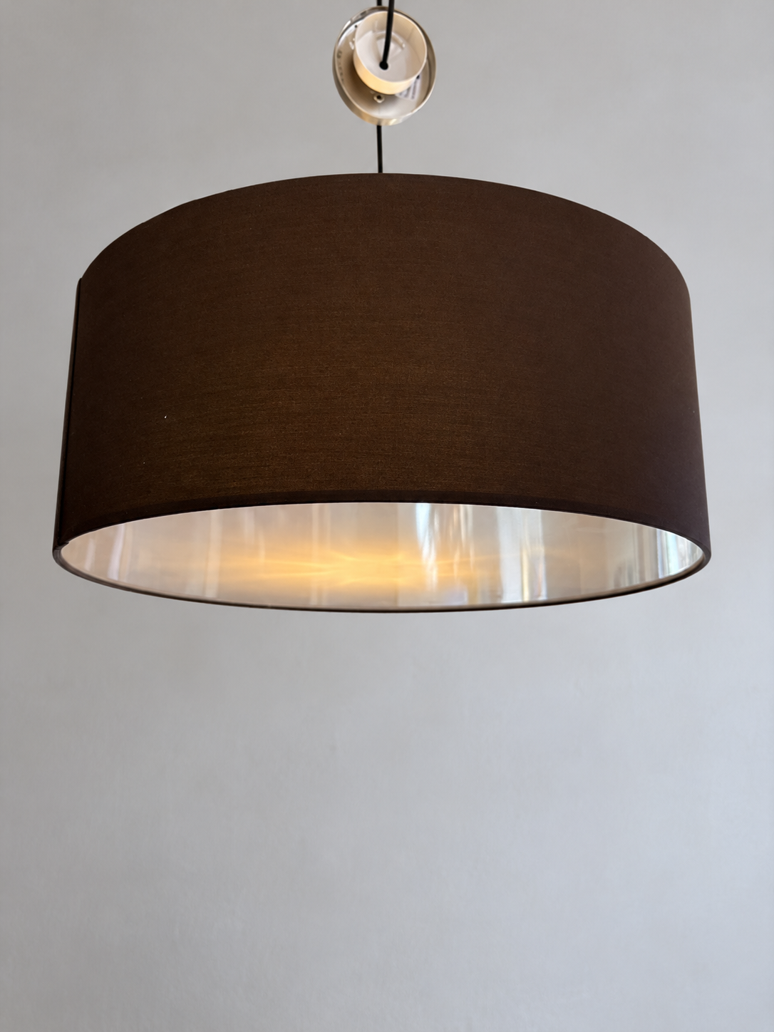 Contemporary Brown Drum Pendant