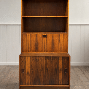 1960s Danish Rosewood Secretary Bookcase