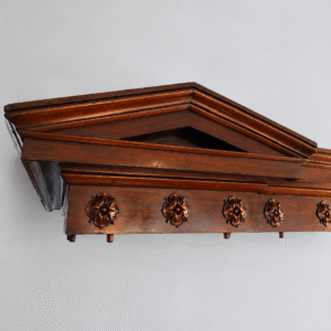 Antique Mahogany Pediment with Tudor Rose