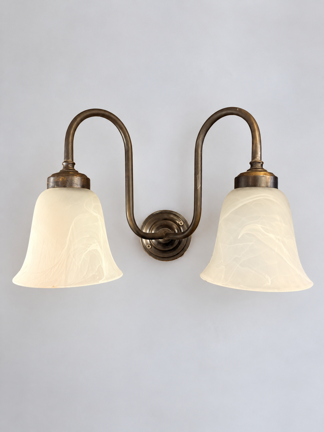 Antique Double Arm Swan-Neck Sconce