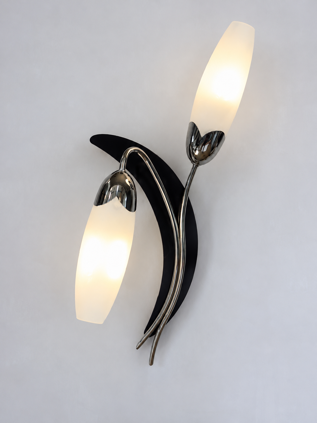 1960s Frosted Glass Double Sconce
