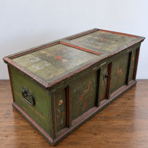 Antique Hand Painted Wooden Chest Antique Hand Painted Wooden Chest