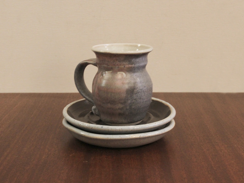 Mid Century Ceramic Jug with Saucers