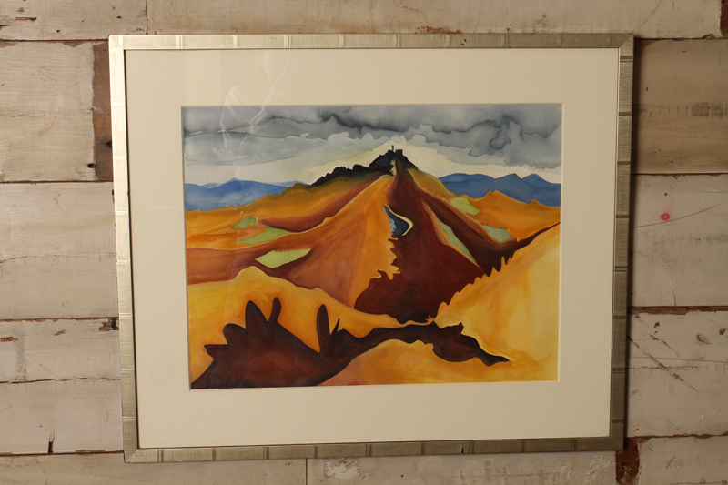 Volcano Water Colour Painting