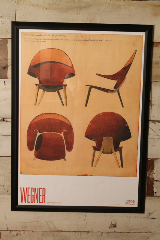 Framed Hans Wegner Chair Poster