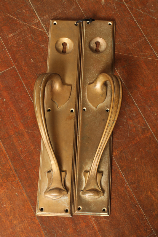 Original Art Nouveau Brass Door Pulls