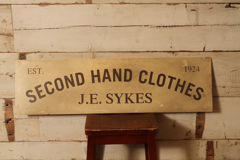 Second Hand Clothes, J.E Sykes Sign