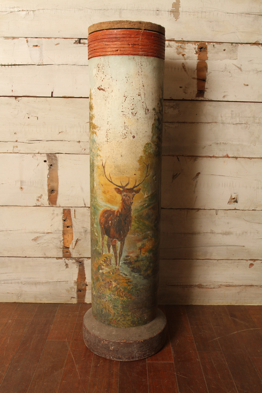 Terracotta Chimney with Painted Deer in Wilderness