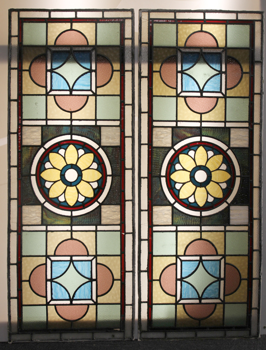 Victorian Flower Leaded Glass Panes
