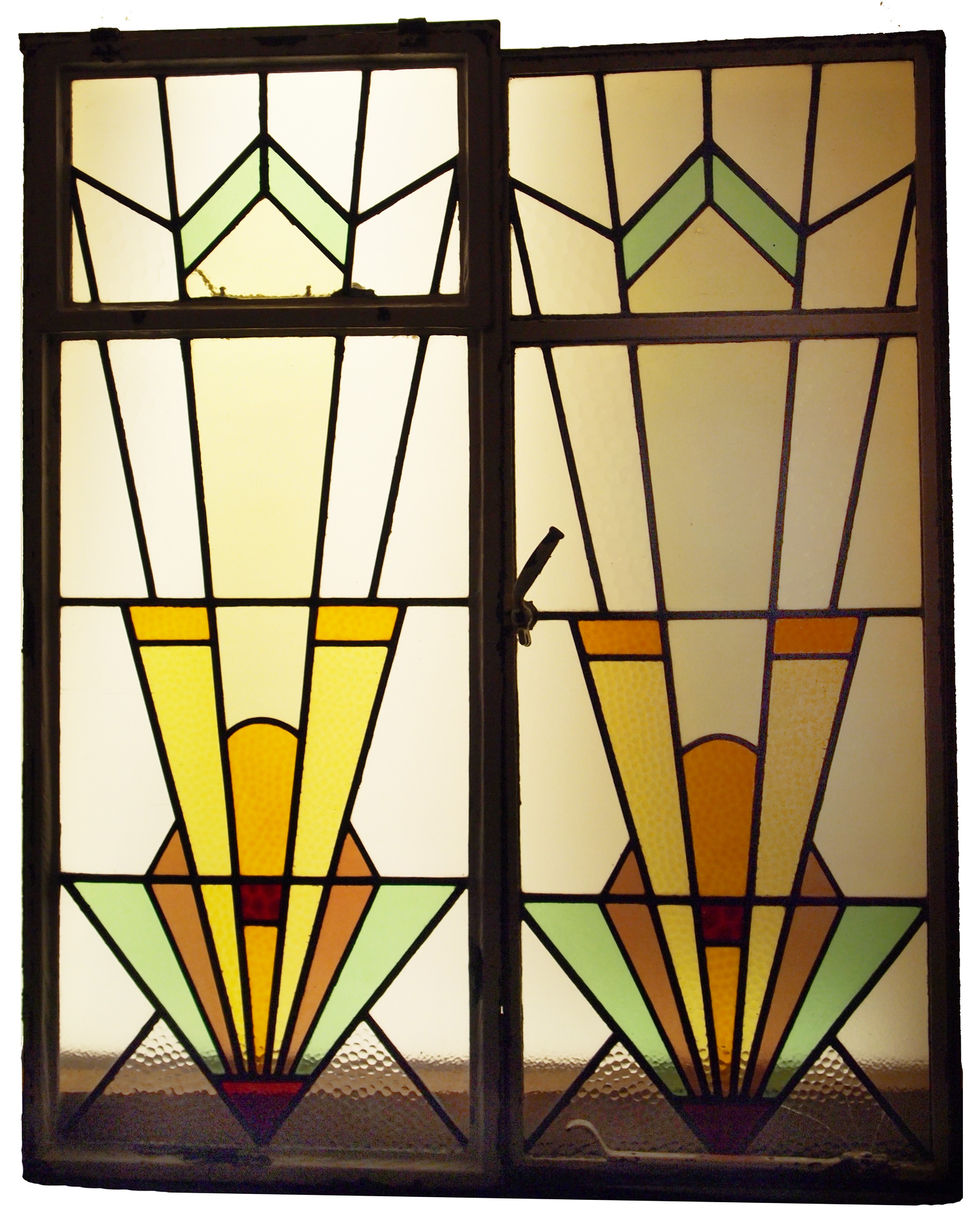 Art Deco Pair with Dynamic Geometric Design