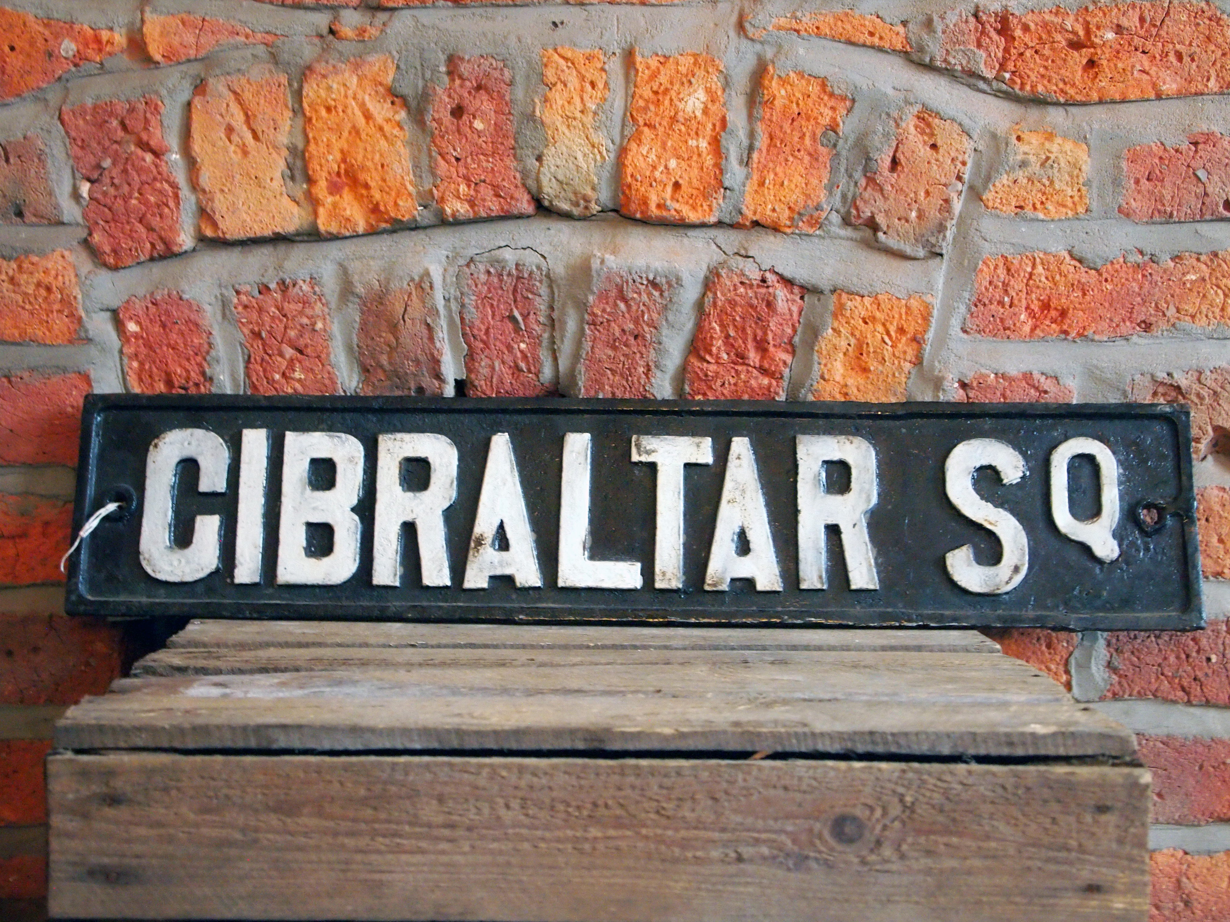 Cast Iron Street Sign ‘Gibralter Sq’