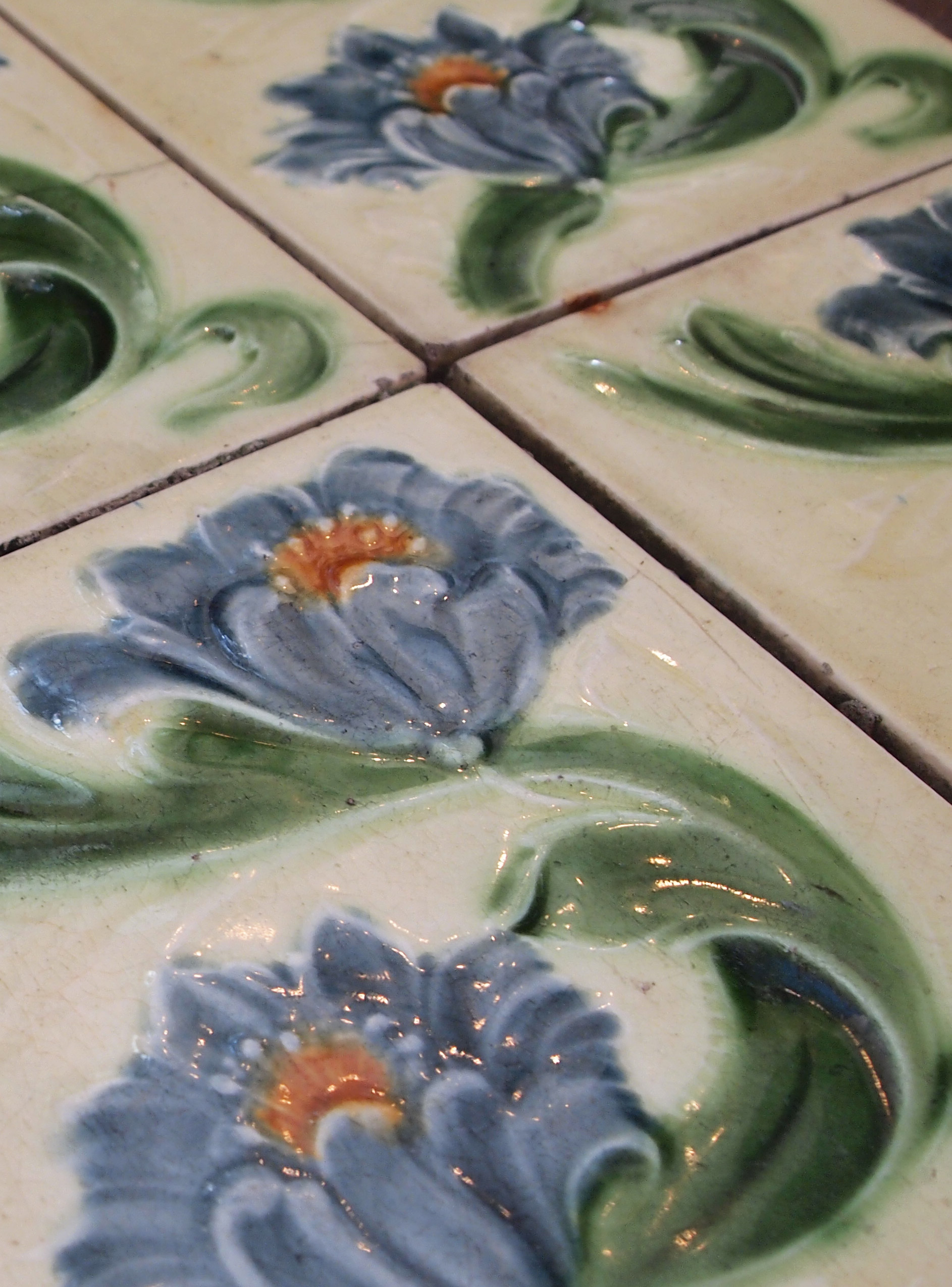 Cornflower Blue Floral Tiles