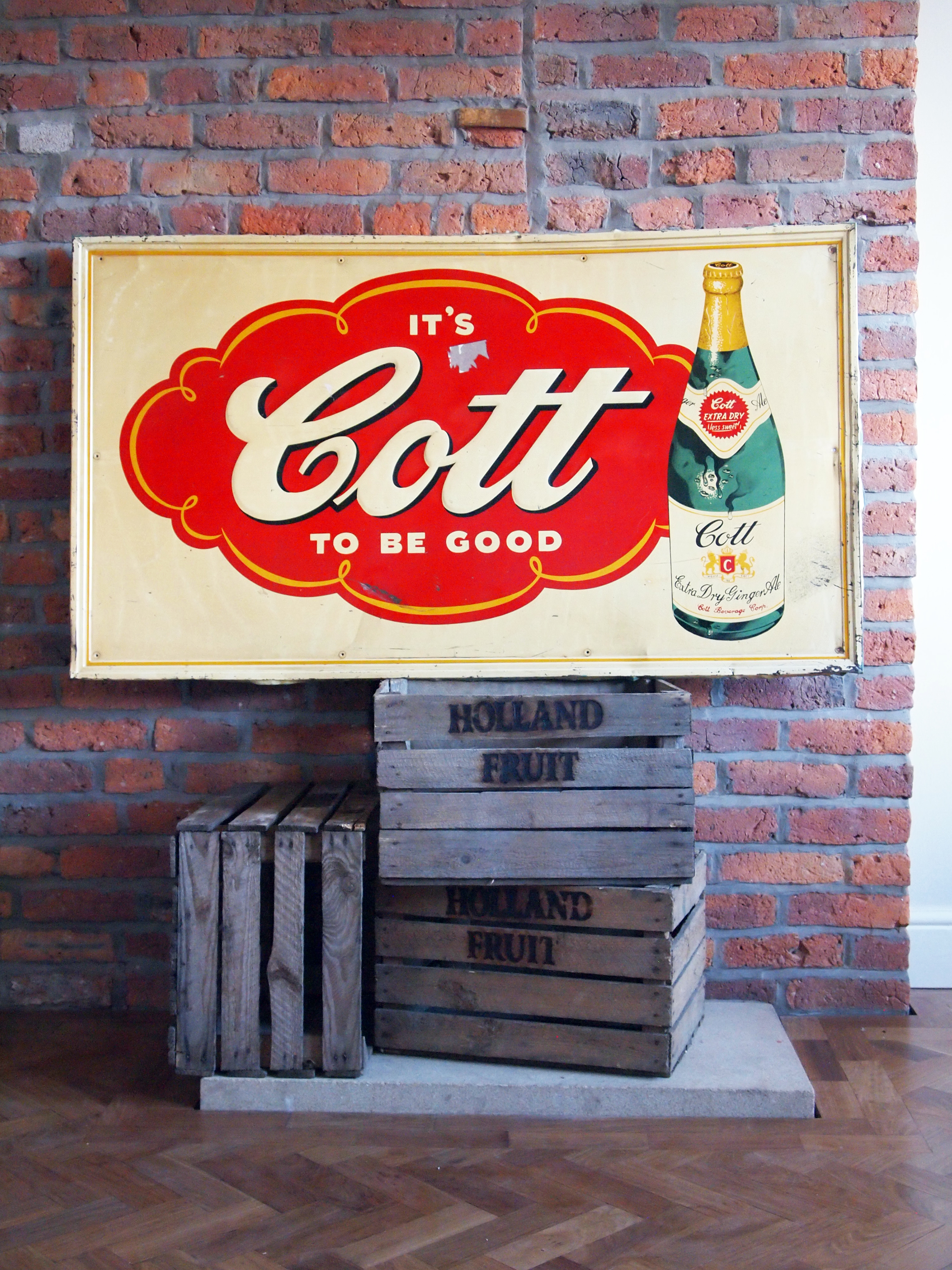 1950’s Cott Beverages Enamel Sign