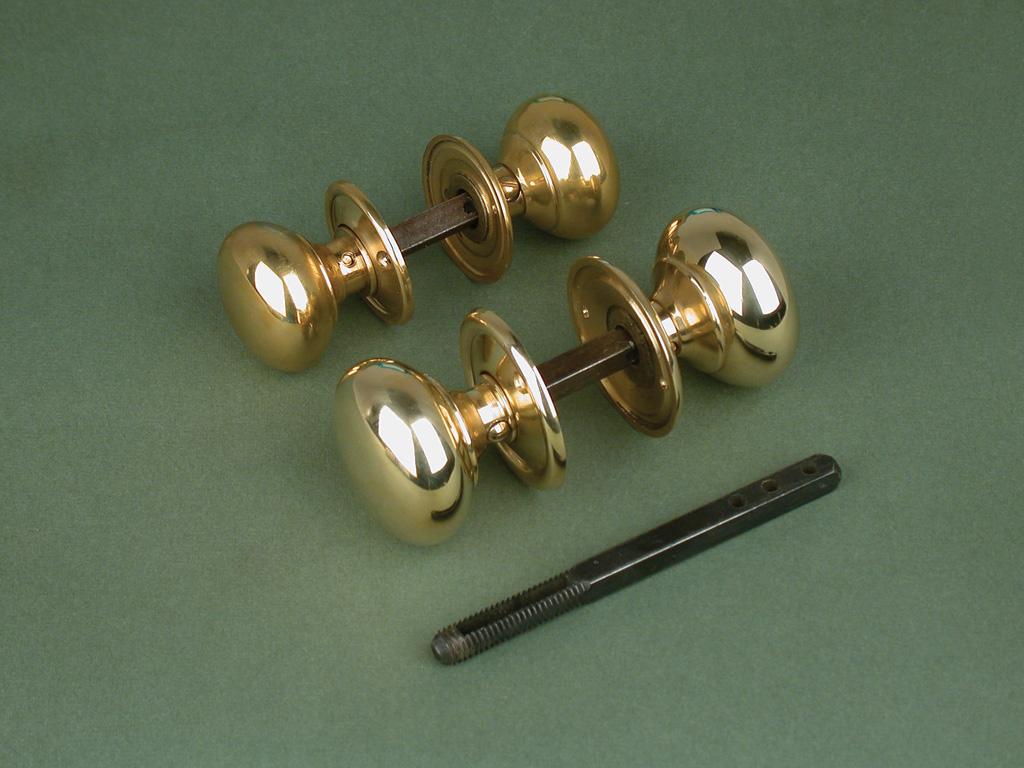 Large Cottage Door Knobs in Polished Brass or Nickel
