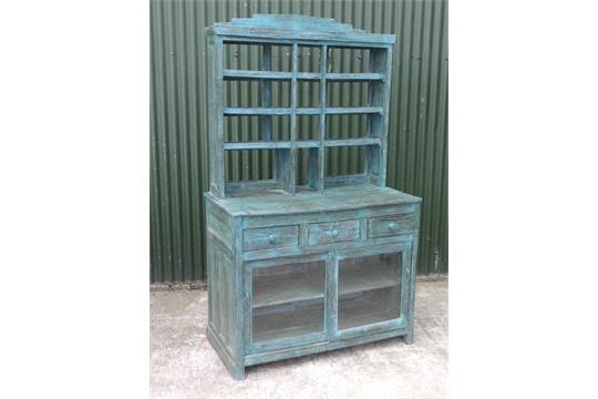 Victorian Style Blue Green Medicine Cabinet