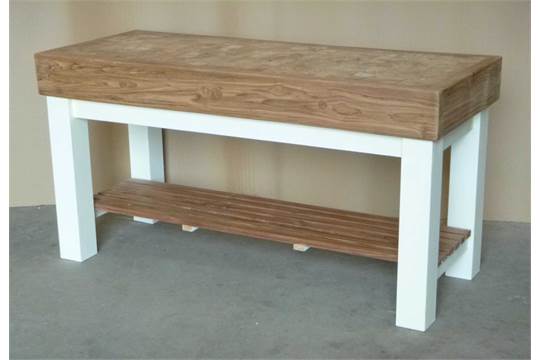 Contemporary Butchers Block with Reclaimed Teak Top