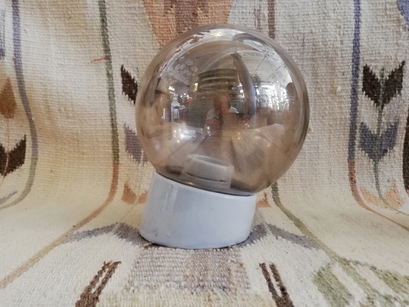 Smoked Glass & Ceramic Czech Globe Light