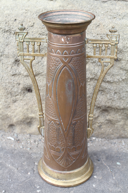 Art Nouveau Copper and Brass Vase