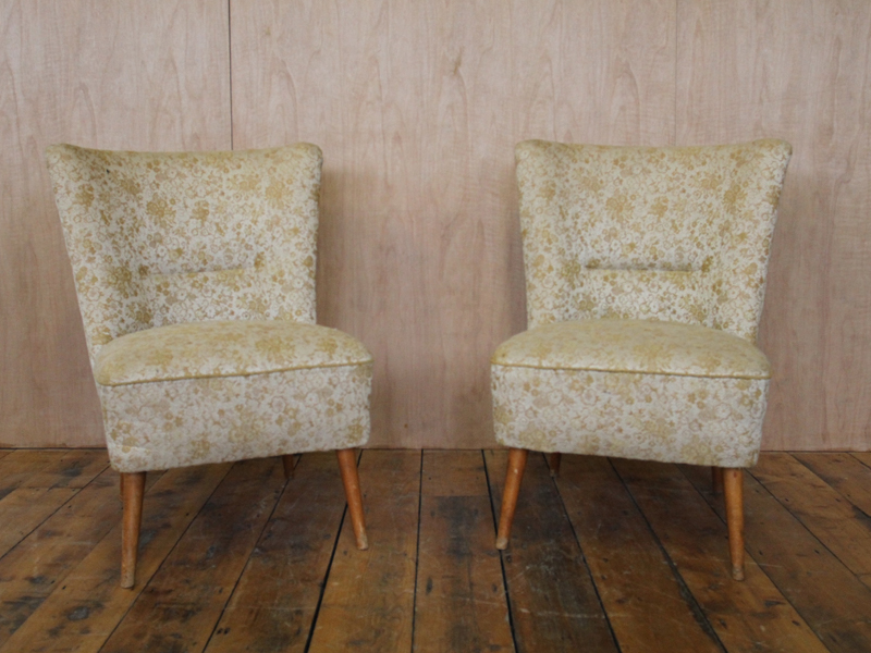 Mid Century Floral Cocktail Chairs