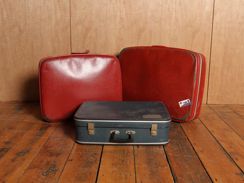 Large Red Vintage Suitcase