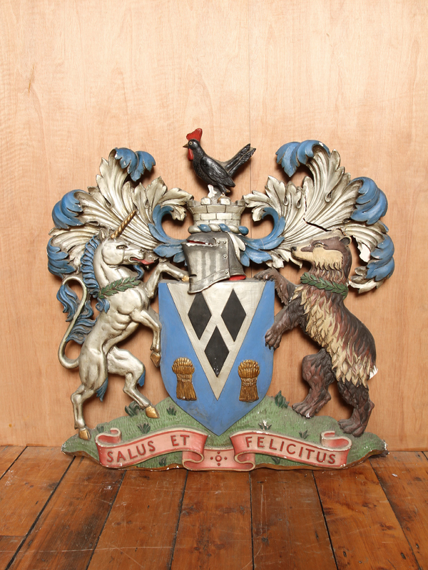 Victorian Plaster Coat Of Arms for Sale Manchester.