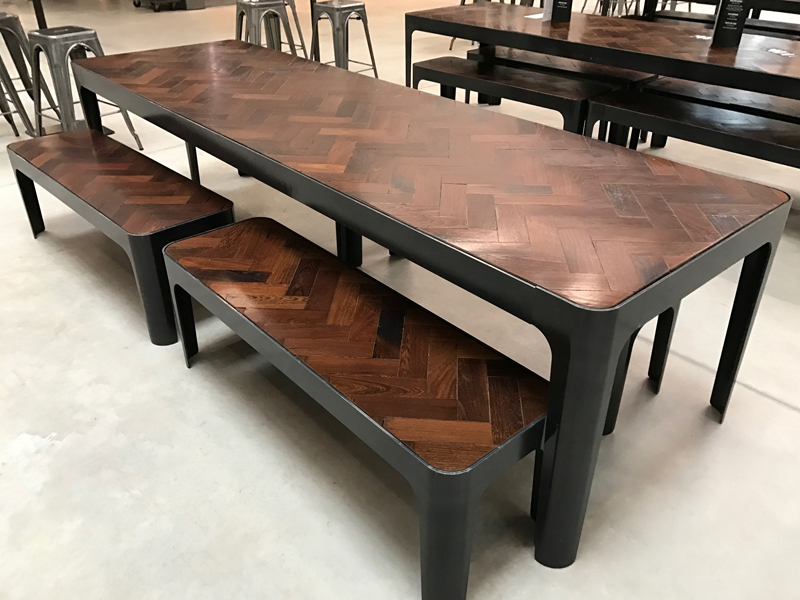 Contemporary Table & Bench Set