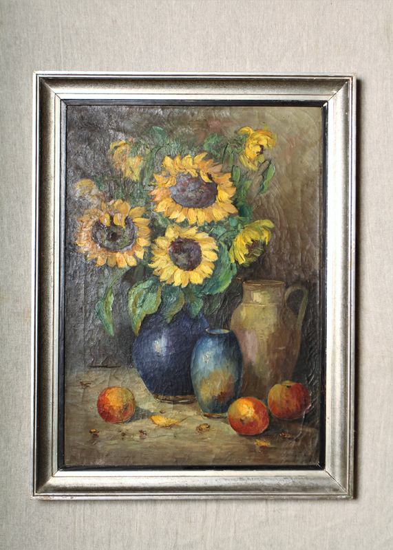 Contemporary Sunflower Painting with Oils