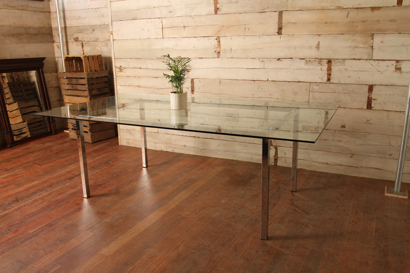 Contemporary Glass and Chrome Table