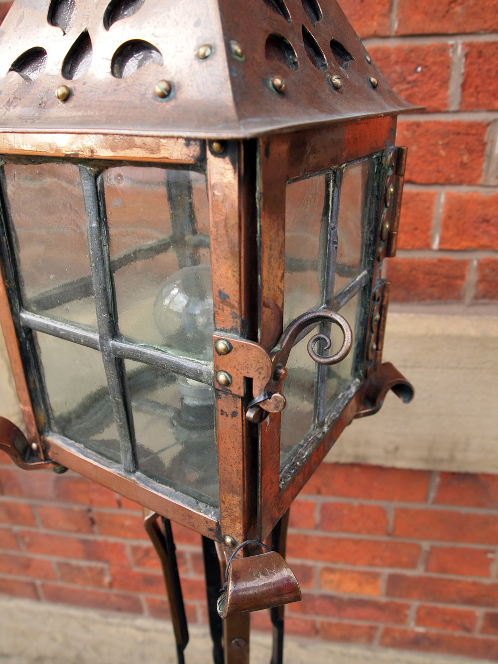 Wrought Iron and Copper Light