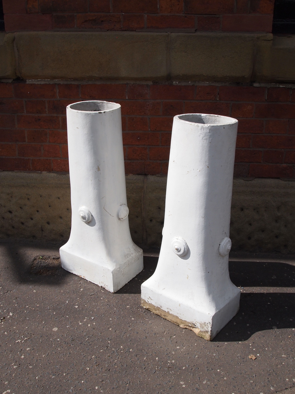 White Painted Chimney Pots