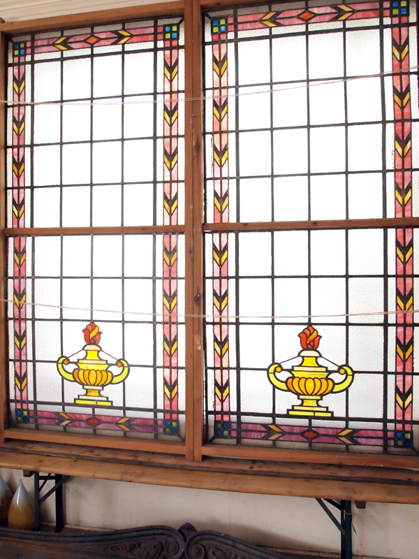 Large Stained Glass Urn Panels