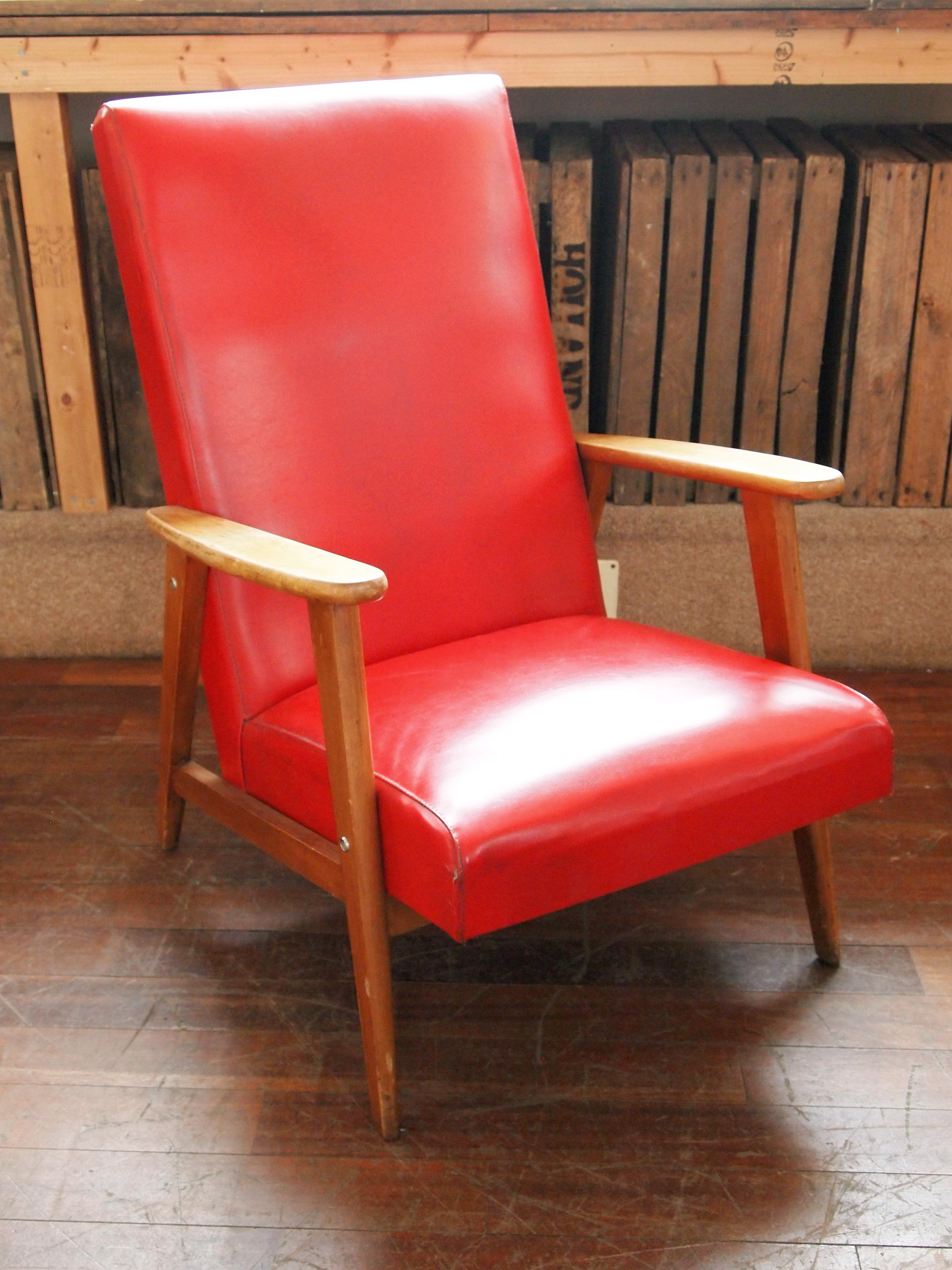 70’s Does 50’s Lipstick Red Armchair