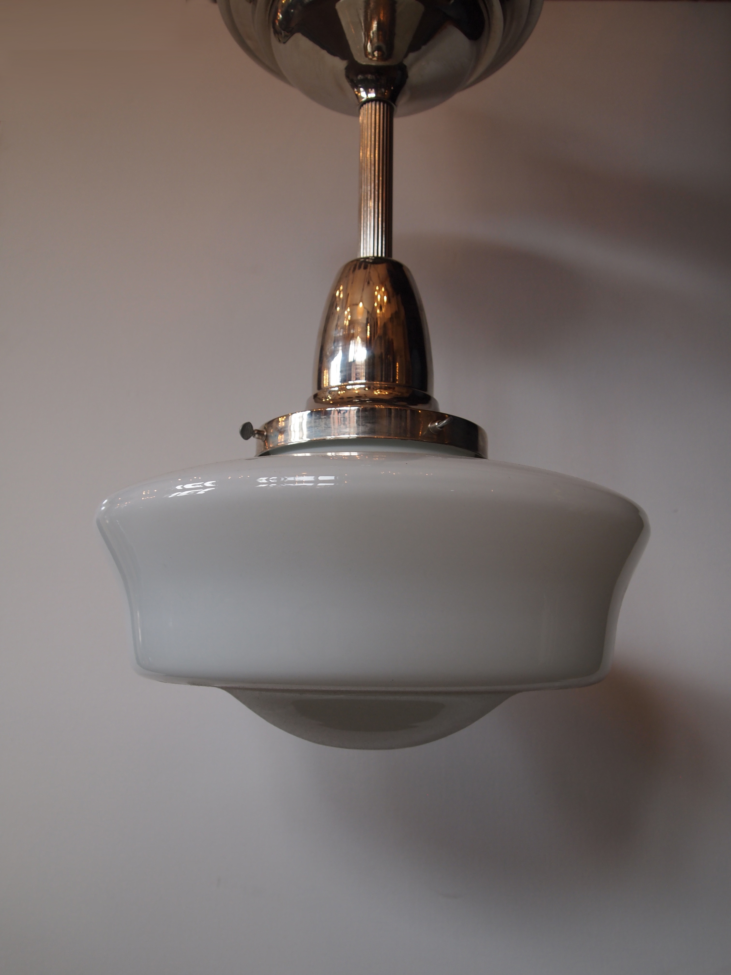 Opaline Pendant with Chrome Fitting