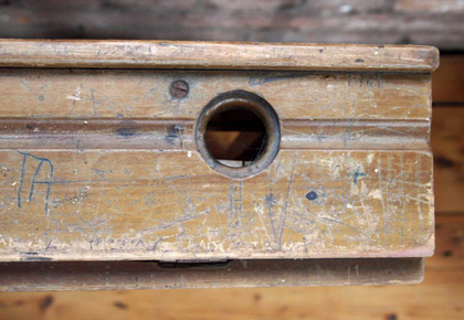 Alternative view of Foldaway Pine School Desks 