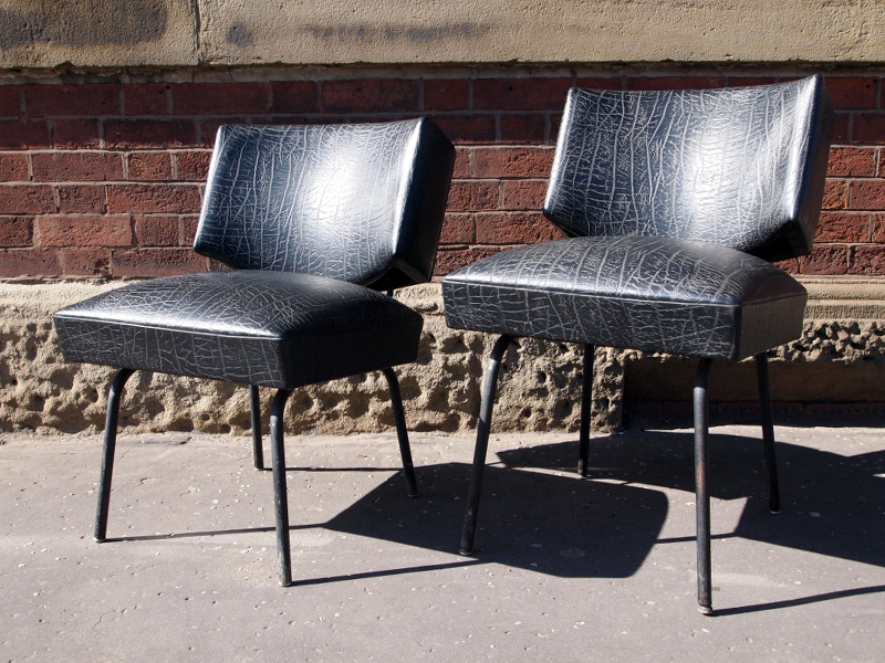 Alternative view of Mid-century Black Crocodile Skin Chair
