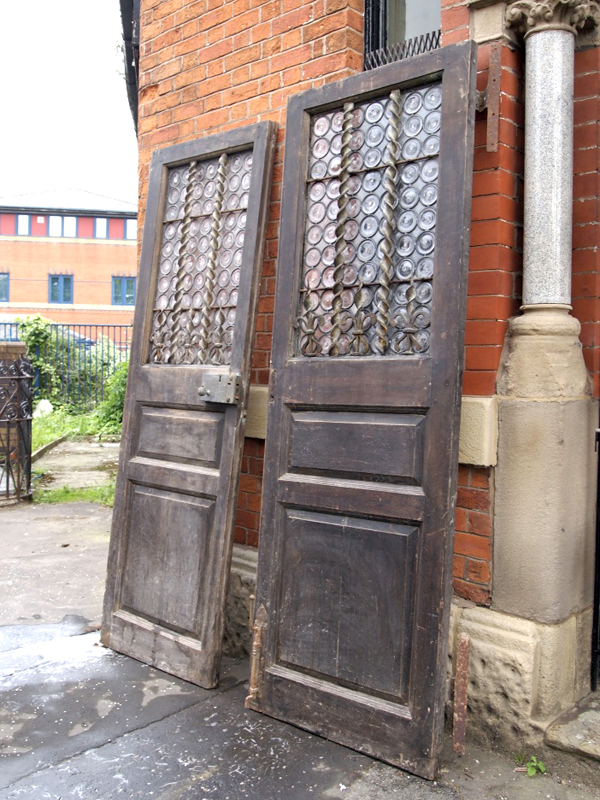 Pair of Oak and Glazed Doors