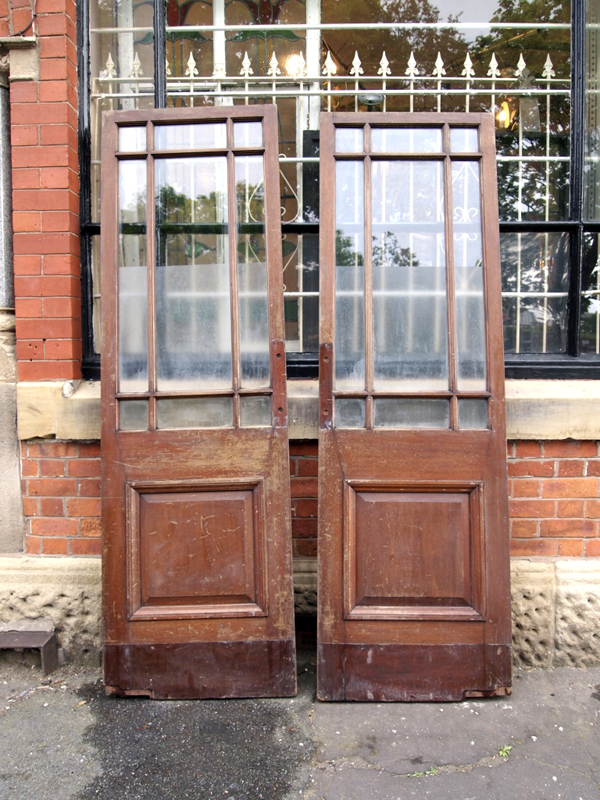Pair of Mahogany Glazed Doors