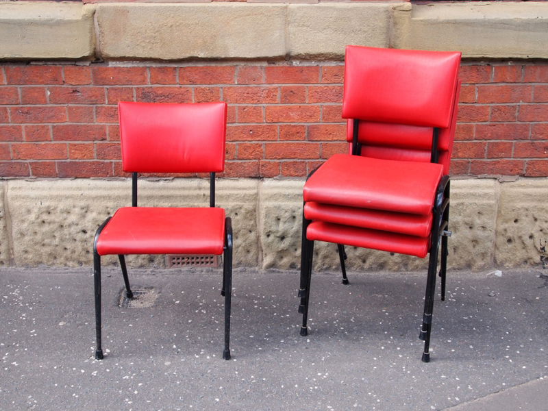 Padded Red Stacking Chairs