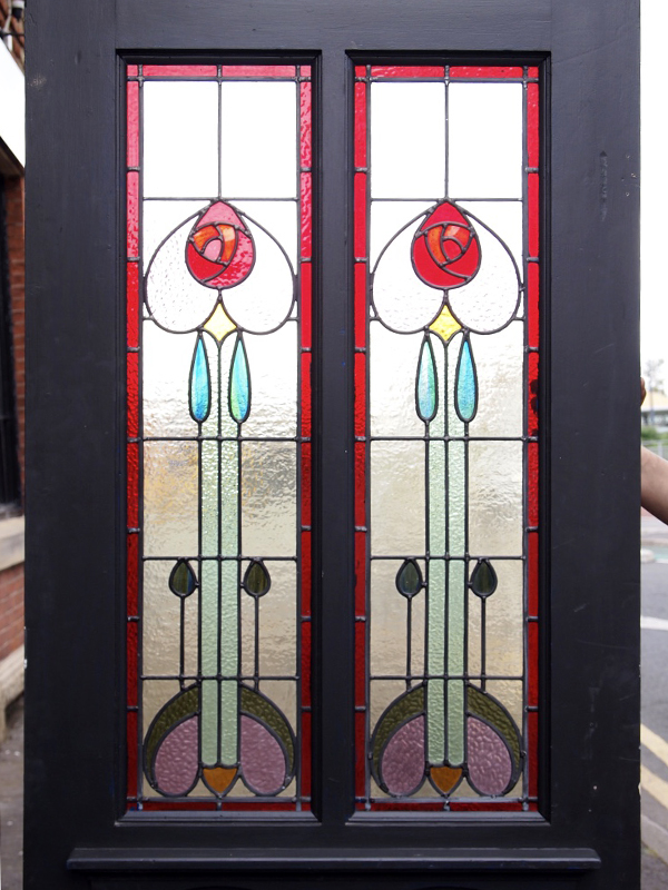 Edwardian Style Leaded Glass Exterior Door