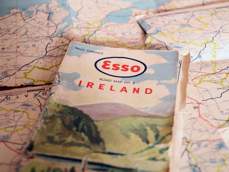 Vintage Esso Road Map of Ireland