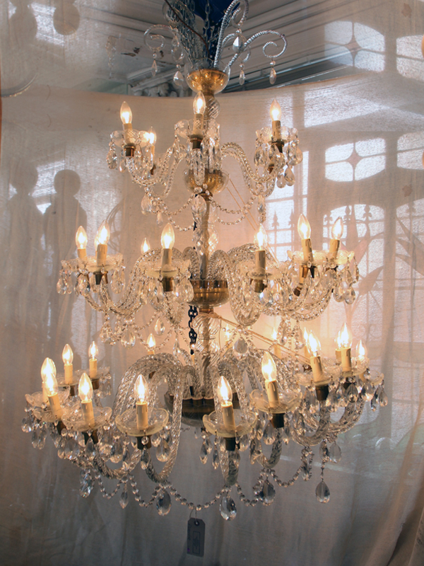 Late 20th Century Glass Chandelier, 3 Tiers and 40 Arms