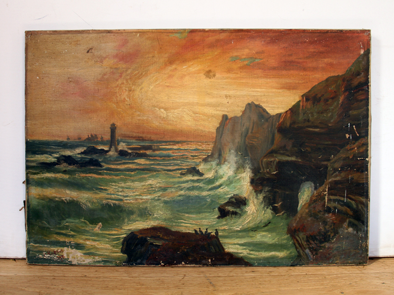 Early 20th Century Oil Painting of A Coastal View.