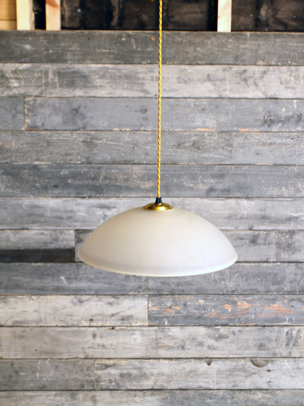 20th Century Frosted Glass Pendant Light
