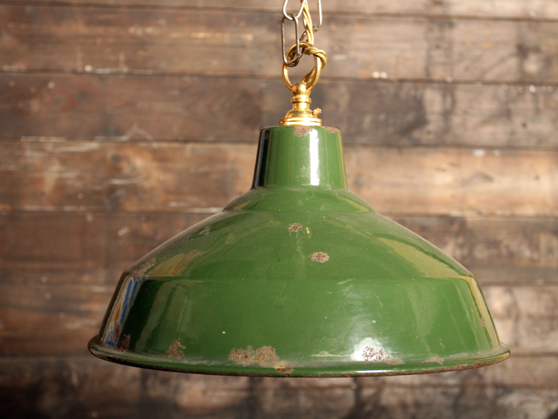 Small Industrial Green Metal Factory, Small Industrial Metal Lamp Shades